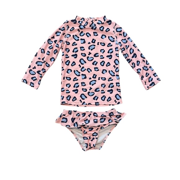 Shade Critters Girl’s 2 Piece Swimsuit Rashguard Size 2T